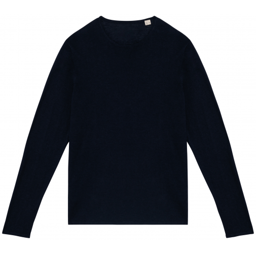 navy blue Jersey ecorresponsable cuello redondo de lyocell hombre