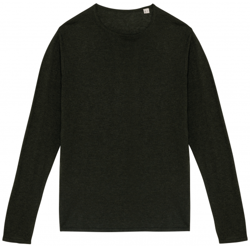 organic khaki heather Jersey ecorresponsable cuello redondo de lyocell hombre