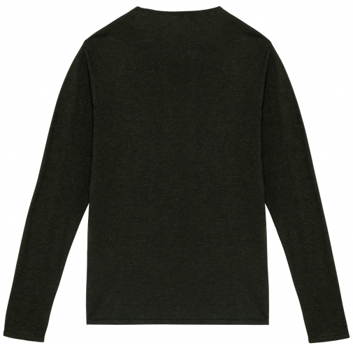 organic khaki heather Jersey ecorresponsable cuello redondo de lyocell hombre