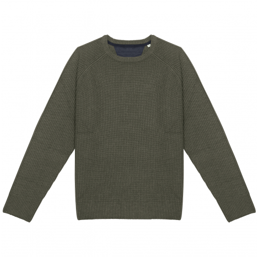 organic khaki Jersey ecorresponsable de punto grueso hombre