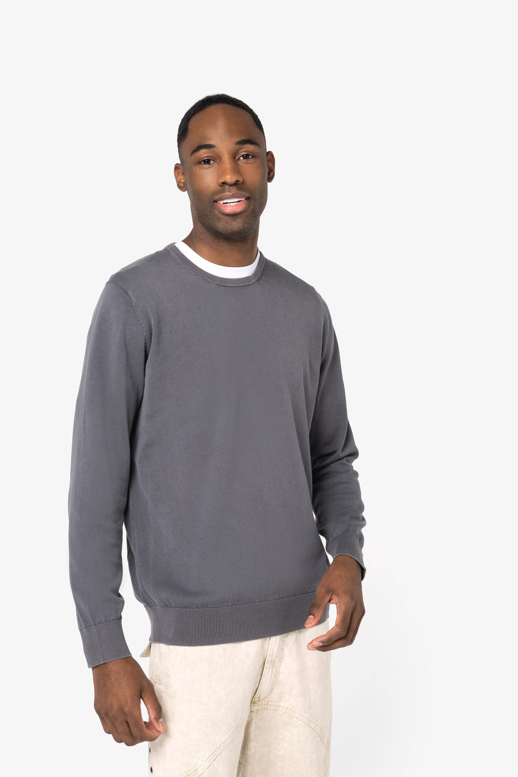 Jersey ecorresponsable efecto lavado cuello redondo hombre