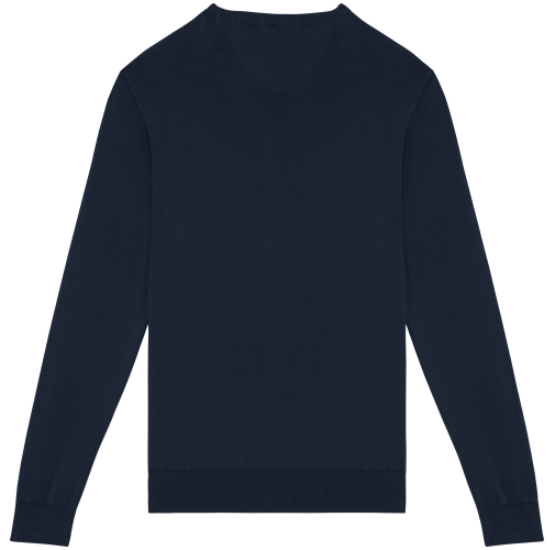 washed navy blue Jersey ecorresponsable efecto lavado cuello redondo hombre