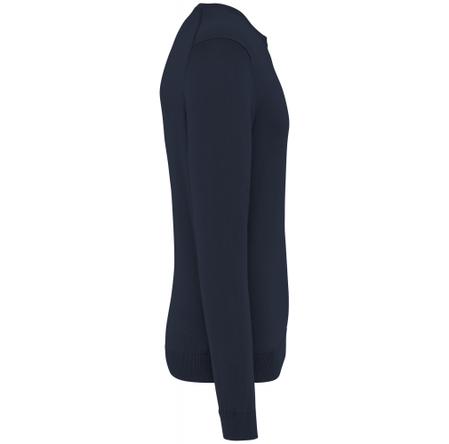 washed navy blue Jersey ecorresponsable efecto lavado cuello redondo hombre