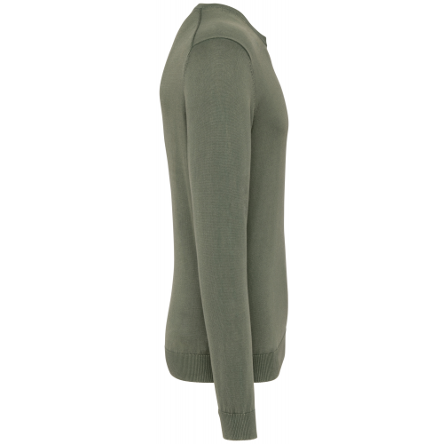 washed organic khaki Jersey ecorresponsable efecto lavado cuello redondo hombre
