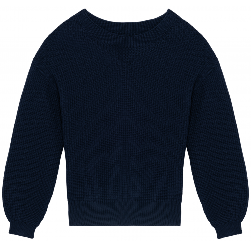 navy blue Jersey ecorresponsable de lana merina mujer