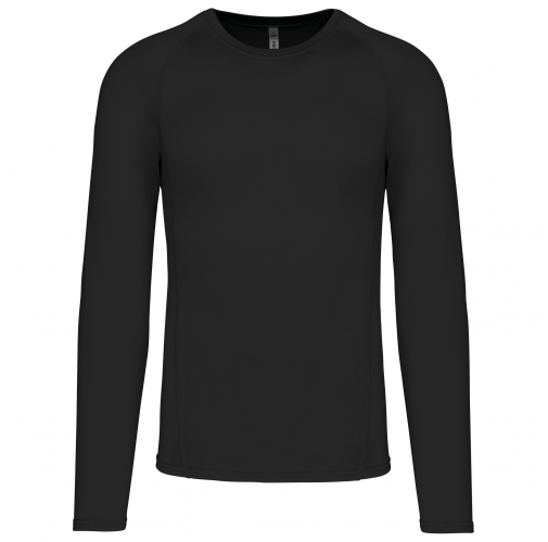 black Camiseta segunda piel manga larga