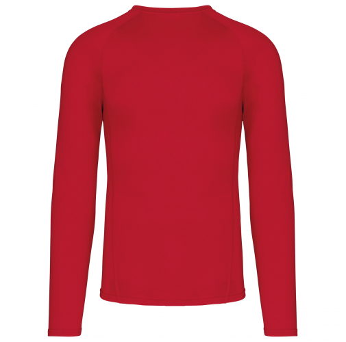 sporty red Camiseta segunda piel manga larga