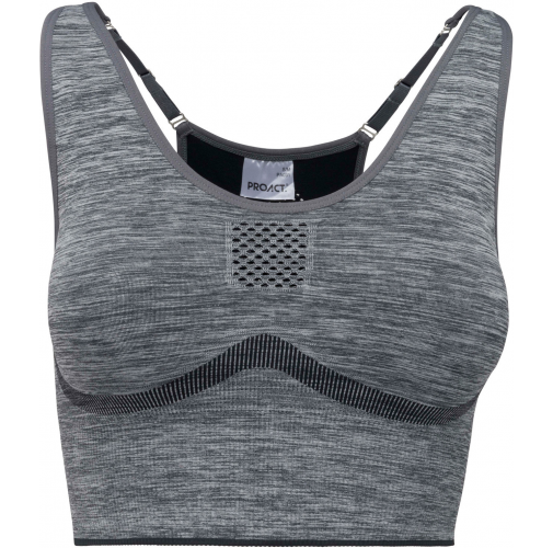 storm grey melange Sujetador deportivo ajustable sin costuras
