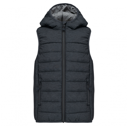 marl dark grey Chaleco acolchado con capucha adulto