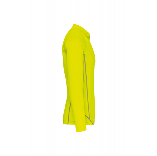 fluorescent yellow Top deportivo de manga larga ¼ zip hombre