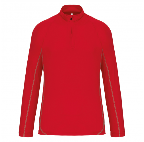 sporty red Top deportivo de manga larga ¼ zip hombre