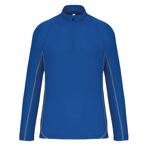 sporty royal blue Top deportivo de manga larga ¼ zip hombre