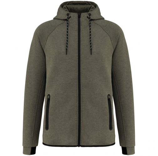 light khaki heather Chaqueta de chándal performance con capucha hombre