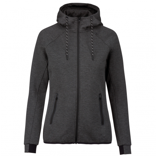 deep grey heather Chaqueta de chándal performance con capucha mujer