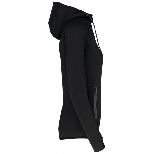 black Chaqueta de chándal performance con capucha mujer