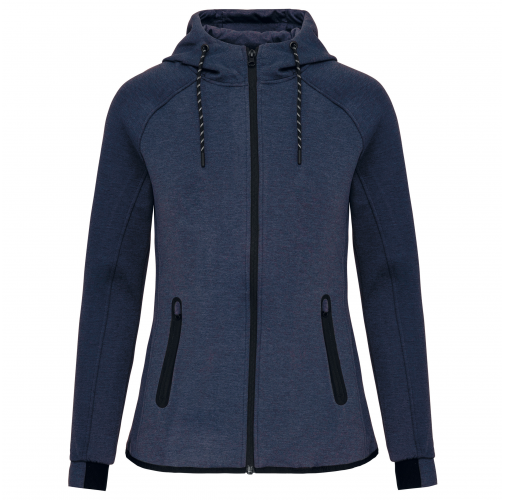 french navy heather Chaqueta de chándal performance con capucha mujer