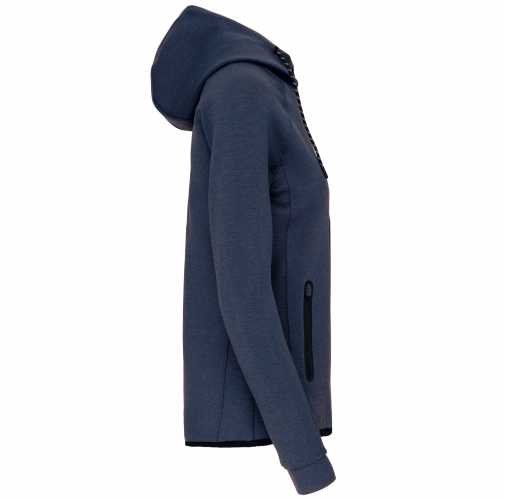 french navy heather Chaqueta de chándal performance con capucha mujer