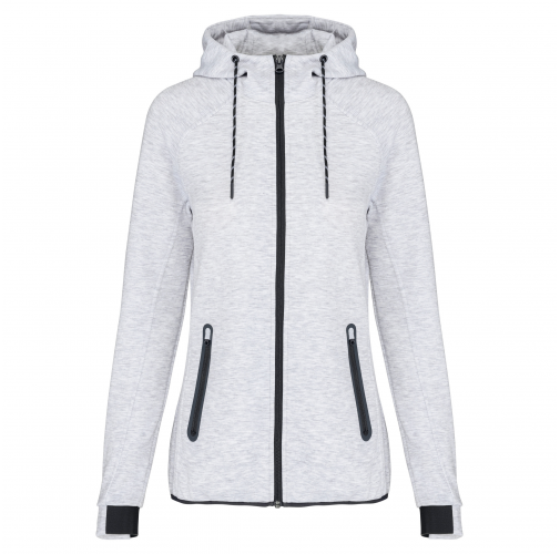 ash heather Chaqueta de chándal performance con capucha mujer