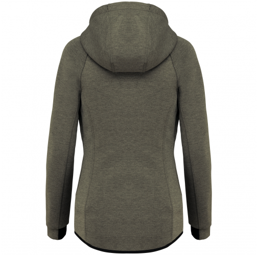 light khaki heather Chaqueta de chándal performance con capucha mujer
