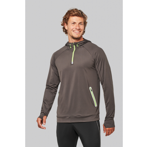 Sudadera deportiva capucha 1/4 cremallera unisex