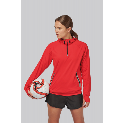 Sudadera deportiva capucha 1/4 cremallera unisex