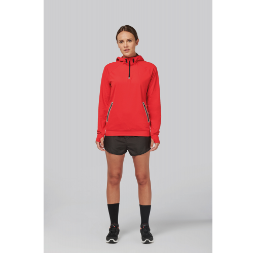 Sudadera deportiva capucha 1/4 cremallera unisex