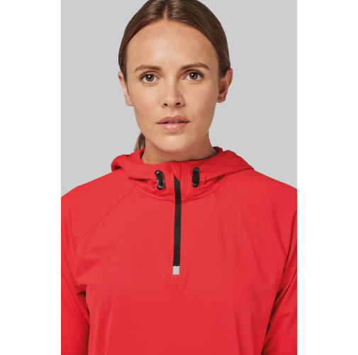 Sudadera deportiva capucha 1/4 cremallera unisex