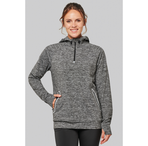 Sudadera deportiva capucha 1/4 cremallera unisex