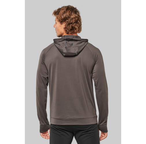 Sudadera deportiva capucha 1/4 cremallera unisex