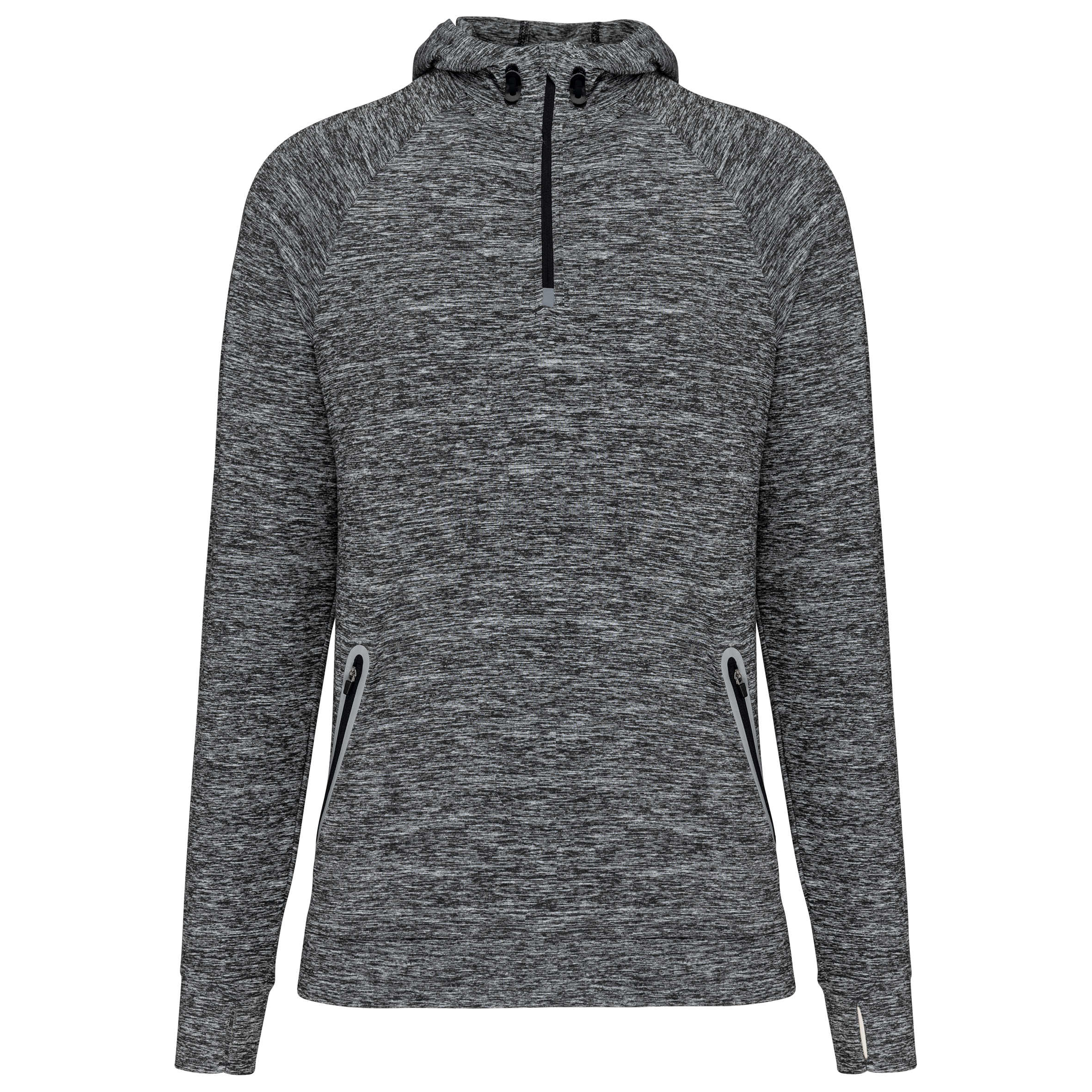 Sudadera deportiva capucha 1/4 cremallera unisex