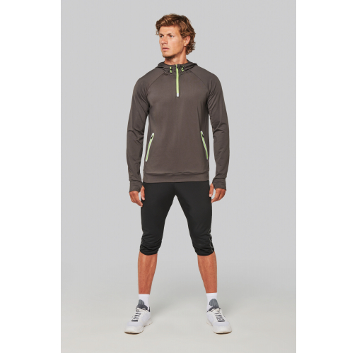 Sudadera deportiva capucha 1/4 cremallera unisex