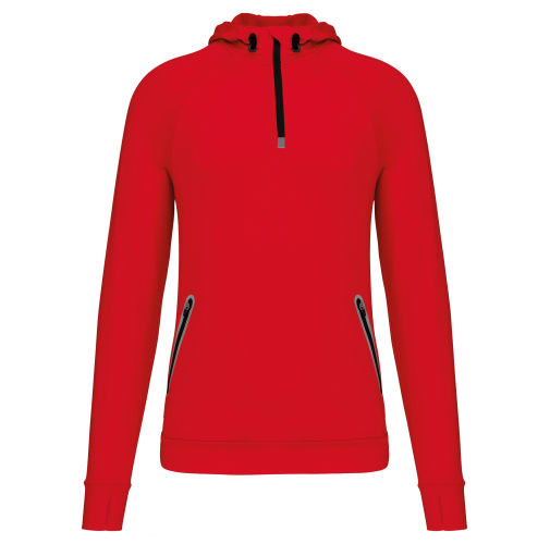 Sudadera deportiva capucha 1/4 cremallera unisex