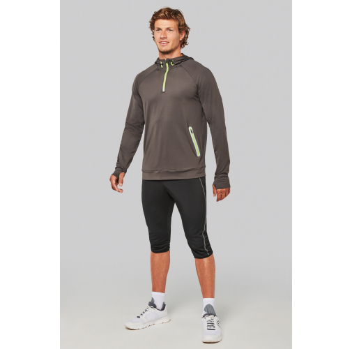 Sudadera deportiva capucha 1/4 cremallera unisex