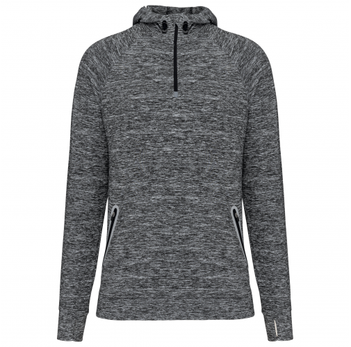 Sudadera deportiva capucha 1/4 cremallera unisex