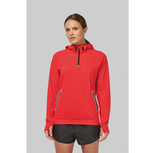 Sudadera deportiva capucha 1/4 cremallera unisex