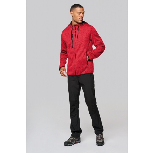 Chaqueta jaspeada con capucha hombre
