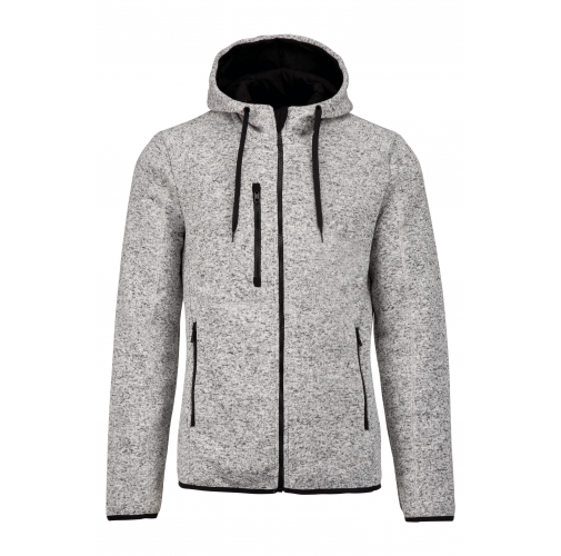 light grey melange Chaqueta jaspeada con capucha hombre