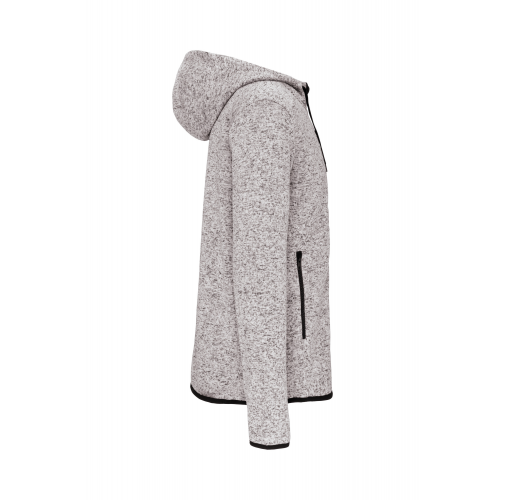 light grey melange Chaqueta jaspeada con capucha hombre