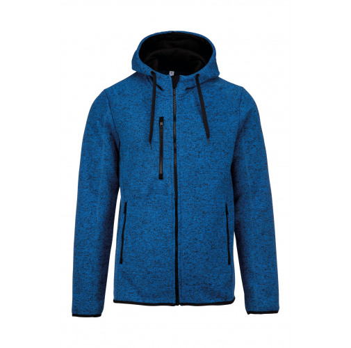 light royal blue melange Chaqueta jaspeada con capucha hombre