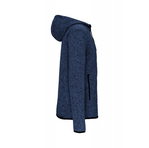 light royal blue melange Chaqueta jaspeada con capucha hombre