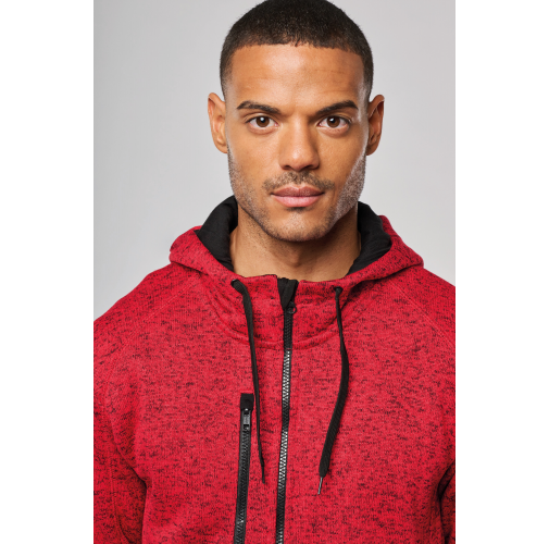 Chaqueta jaspeada con capucha hombre
