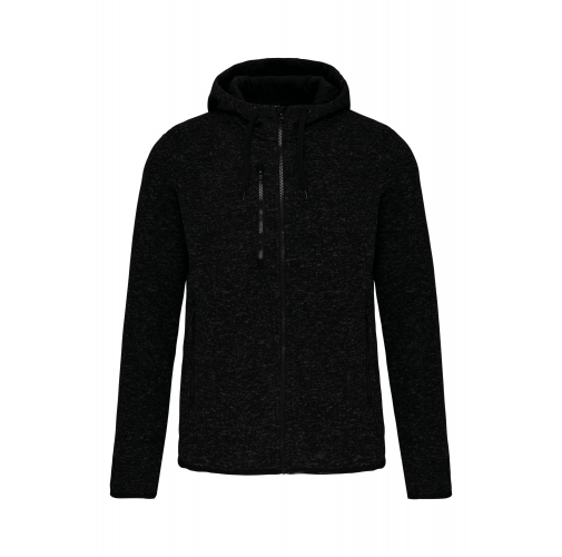 dark grey melange Chaqueta jaspeada con capucha hombre