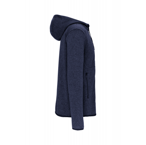navy melange Chaqueta jaspeada con capucha hombre