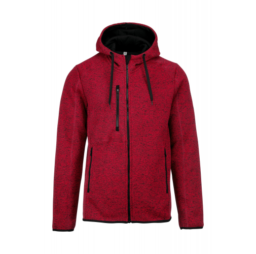 red melange Chaqueta jaspeada con capucha hombre
