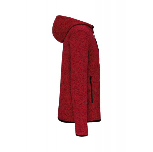 red melange Chaqueta jaspeada con capucha hombre