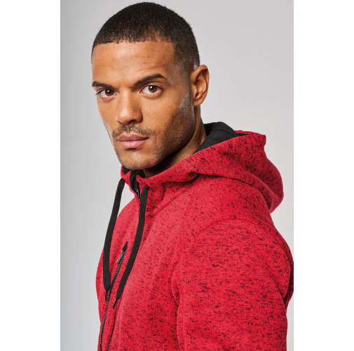 Chaqueta jaspeada con capucha hombre