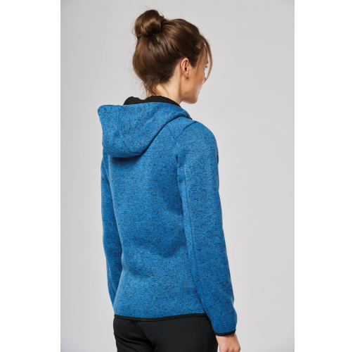 Chaqueta jaspeada con capucha mujer