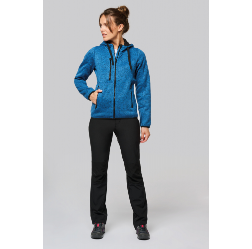 Chaqueta jaspeada con capucha mujer