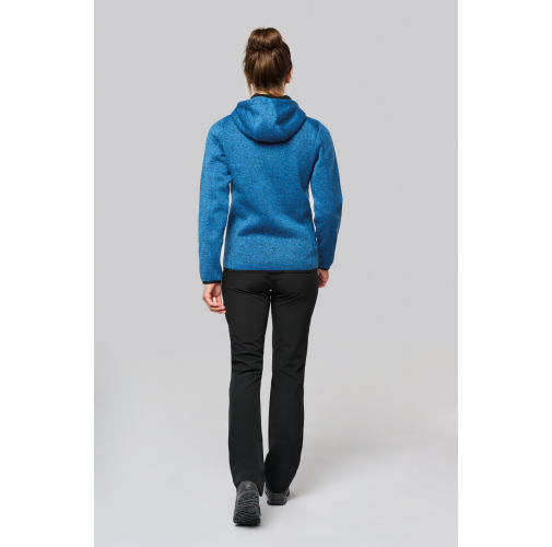 Chaqueta jaspeada con capucha mujer