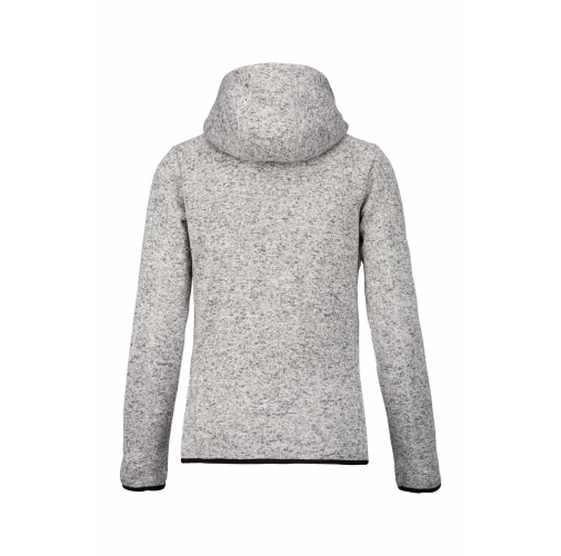 light grey melange Chaqueta jaspeada con capucha mujer